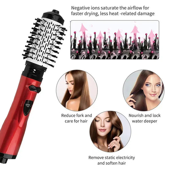 Curling Brush Hair Dryer Hot Air Brush Styler and Volumizer Hair Straightener Curler Comb One Step Electric Ion Blow Dryer Brush