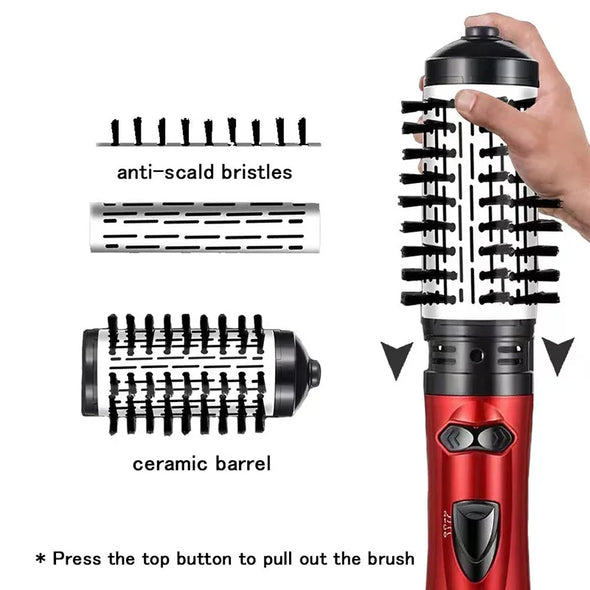 Curling Brush Hair Dryer Hot Air Brush Styler and Volumizer Hair Straightener Curler Comb One Step Electric Ion Blow Dryer Brush